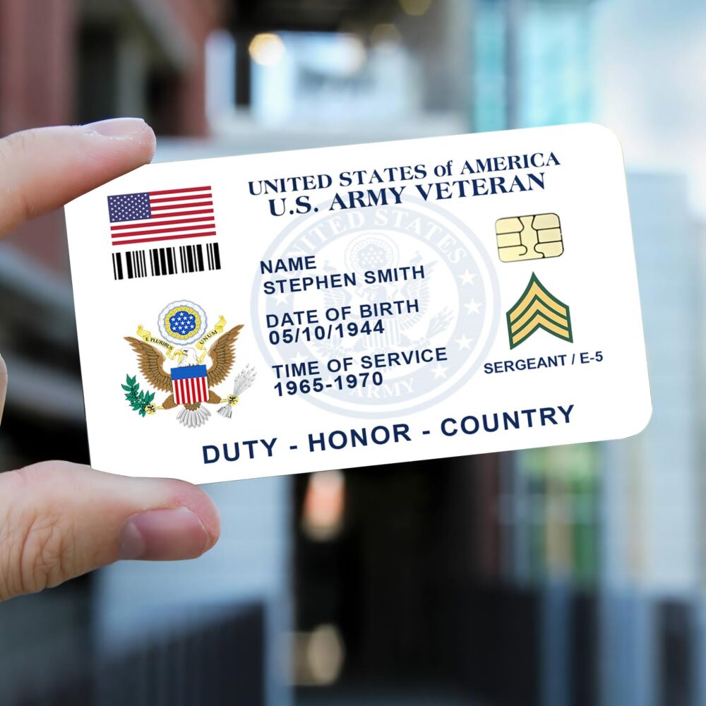 US Army, E 4 Army Corporal - Printed Metal Card - Image 2