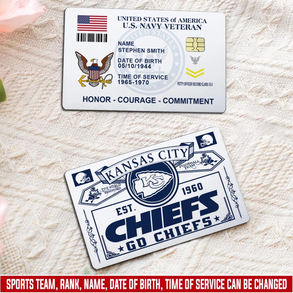 US Navy, E 3 Red - Printed Metal Card