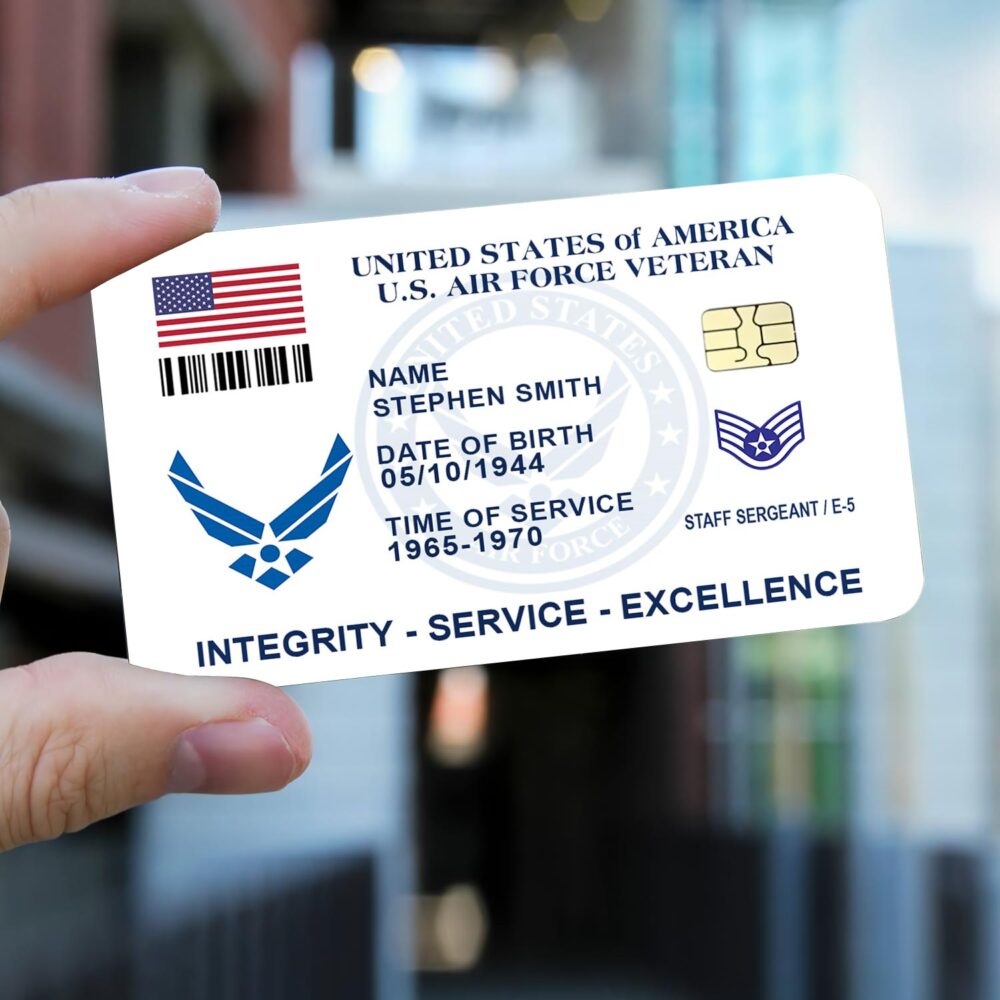 US Air Force , E 8 Air Force Senior Master Sergeant - Printed Metal Card - Image 2