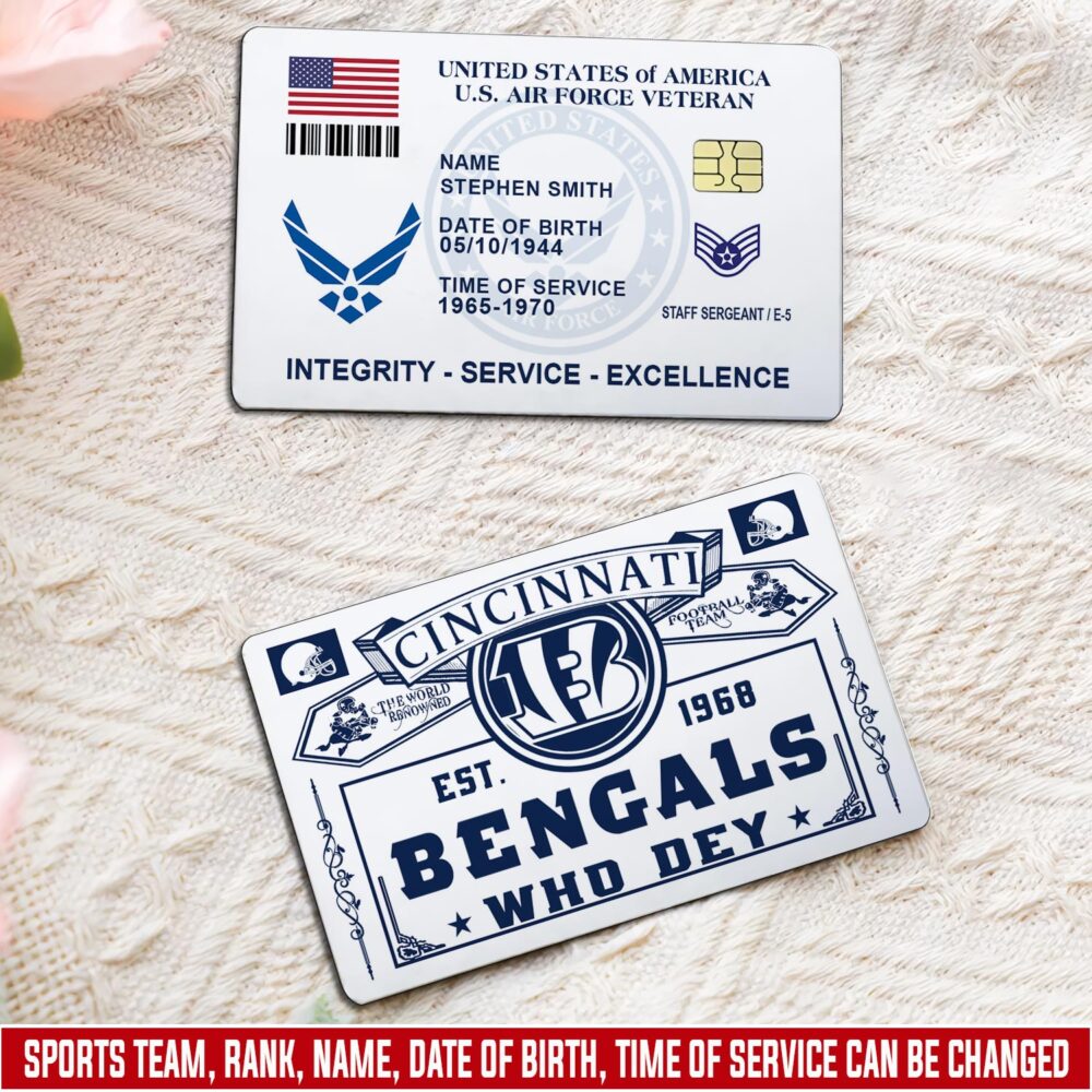 US Air Force , E 8 Air Force Senior Master Sergeant - Printed Metal Card