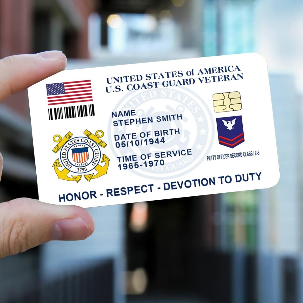 US Coast Guard, E 7 Gold - Printed Metal Card - Image 2
