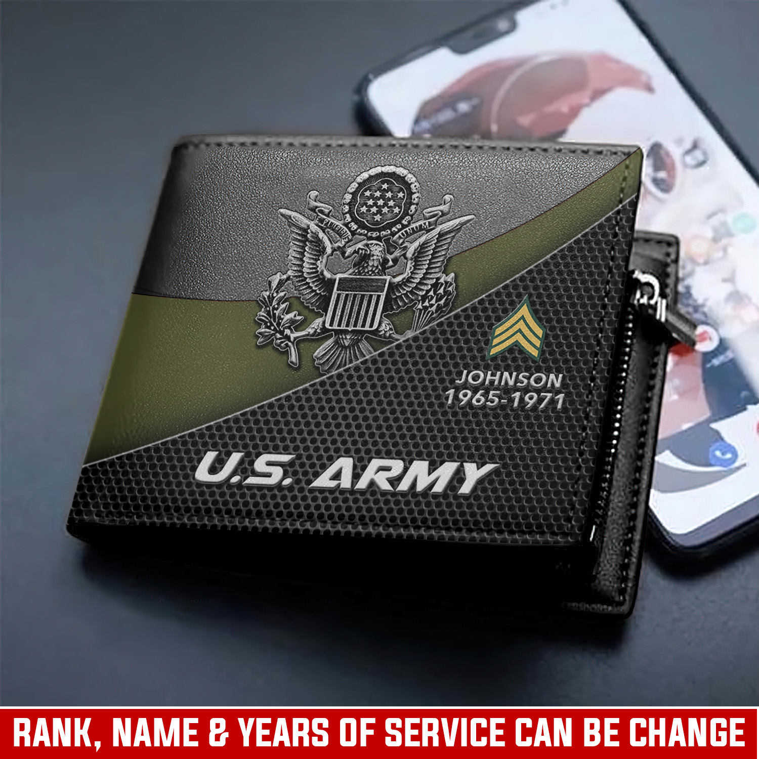 US Army, Duty, Honor, Country - Man Wallet