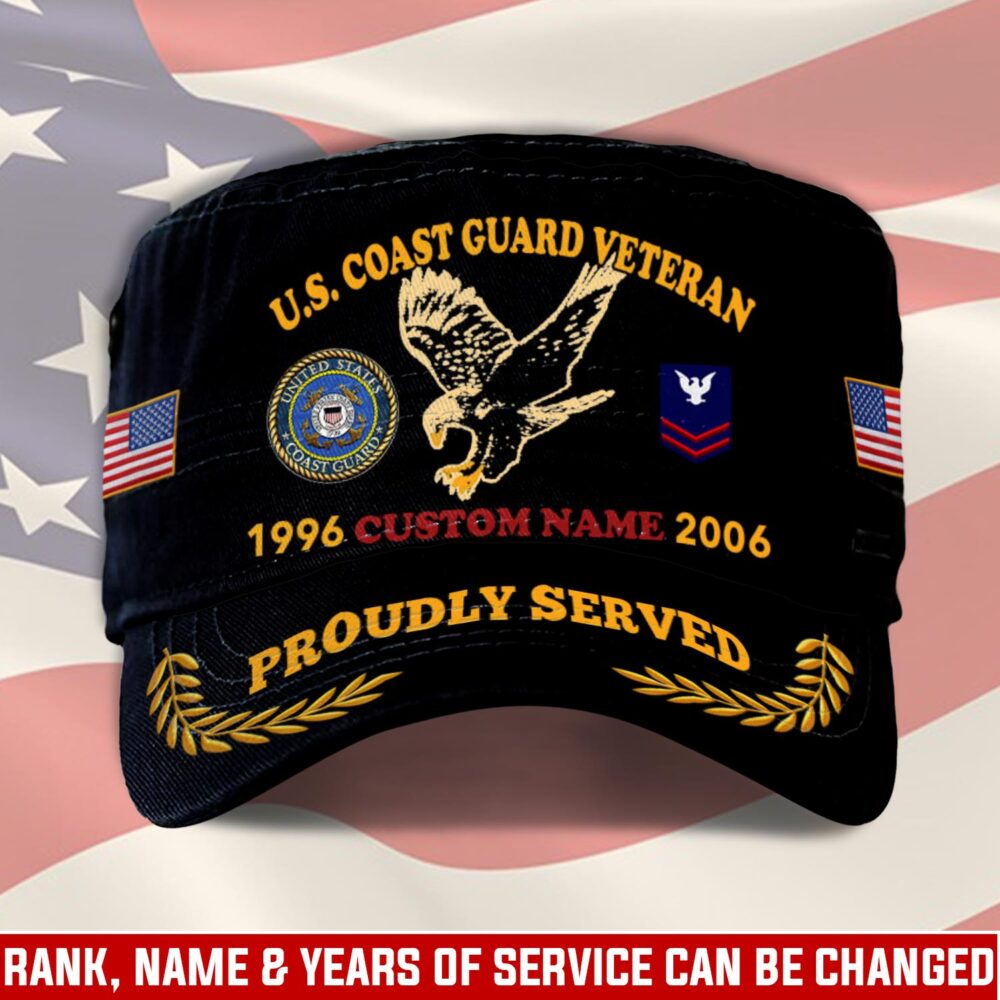 US Coast Guard, E 8 Gold - Military Cap