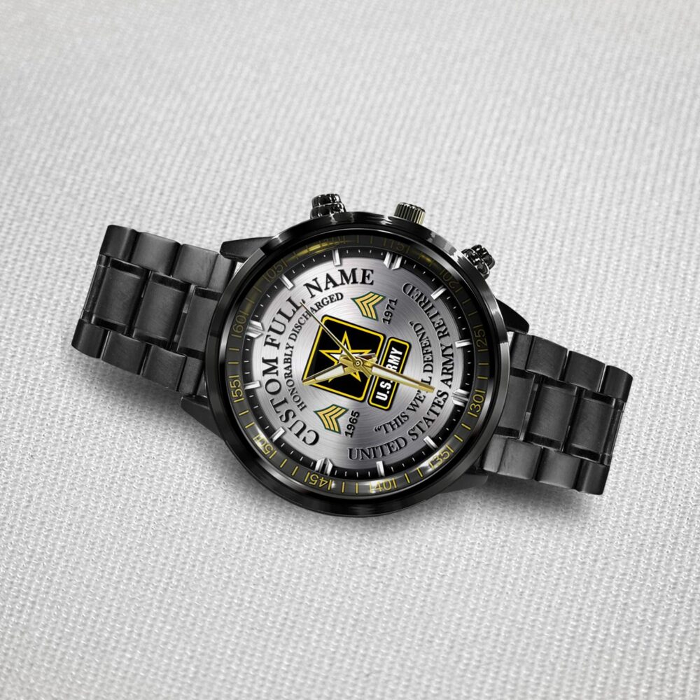 US Army, Always Remember, Never Forget - Black Stainless Steel Watch - Image 3
