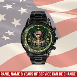 US Army, Freedom Isn't Free - Black Stainless Steel Watch