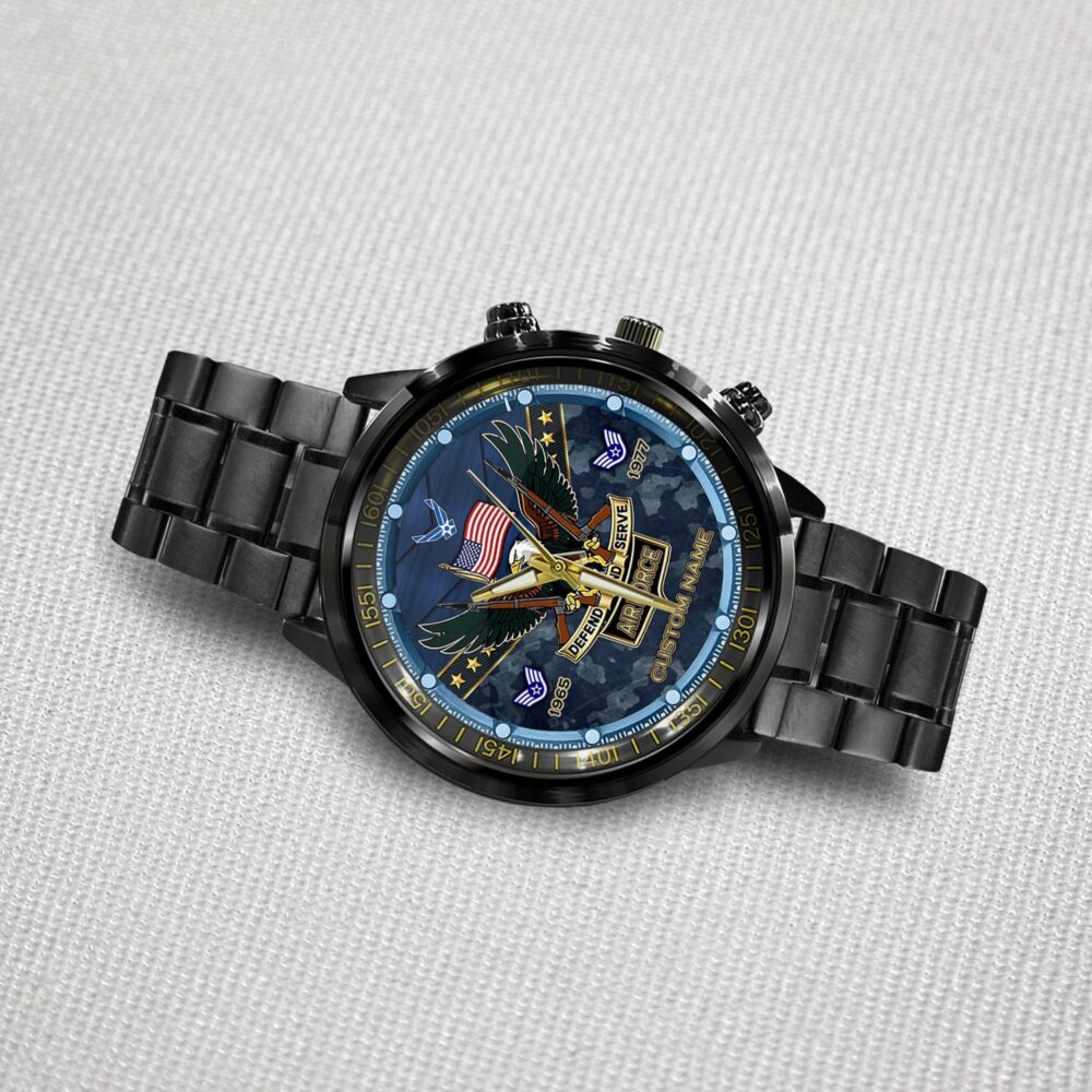 US Air Force, No One Fights Alone - Black Stainless Steel Watch - Image 3