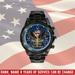 US Air Force, No One Fights Alone - Black Stainless Steel Watch