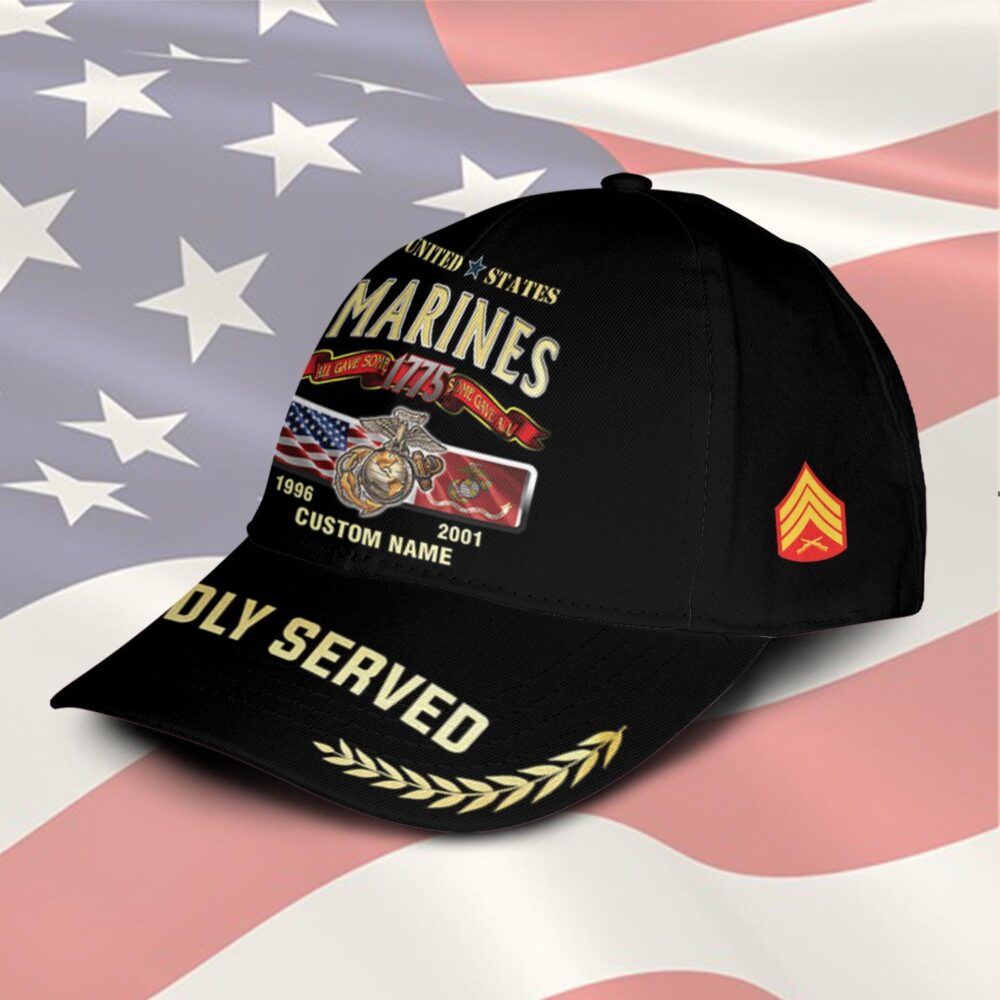 US Marine Corps, E 7 Marines Gunnery Sergeant - Classic Cap - Image 2