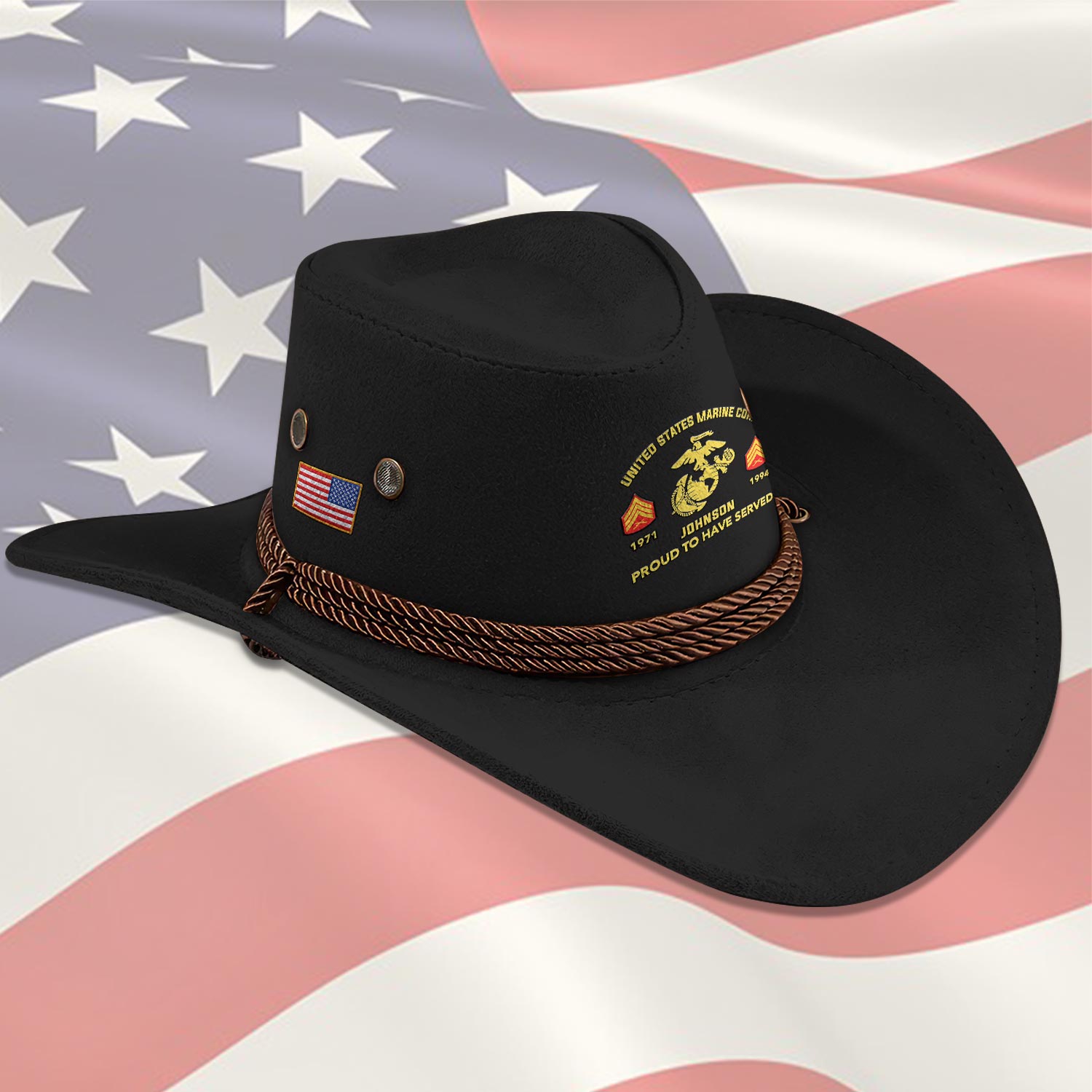 US Marine Corps, No One Fights Alone - Cowboy Hat - Image 2