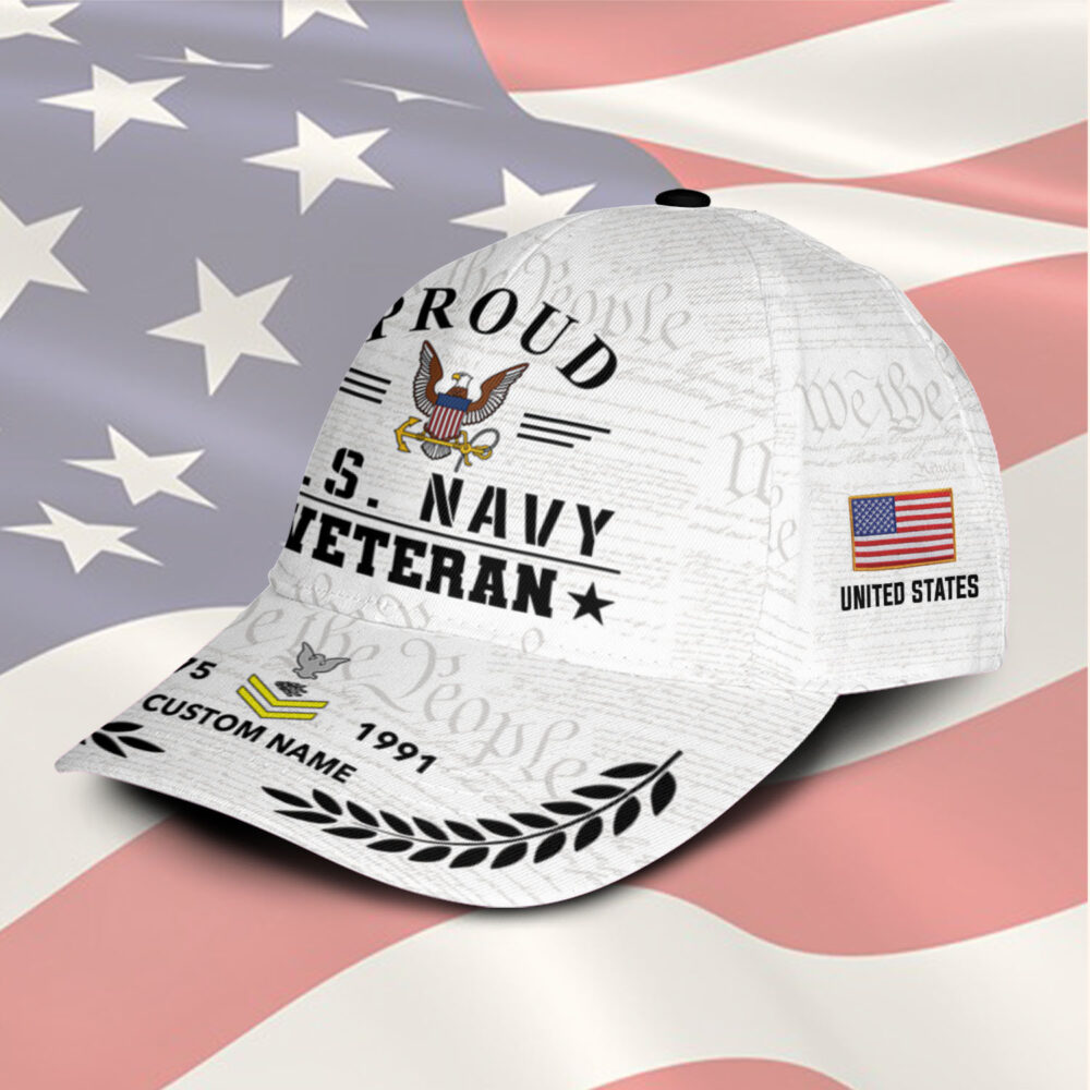 US Navy, Proud Veteran - Classic Cap - Image 2