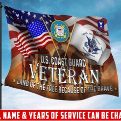 US Coast Guard, Land Of The Free, Because Of The Brave - Flying Flag 3×5 Feet(90×150 Cm)