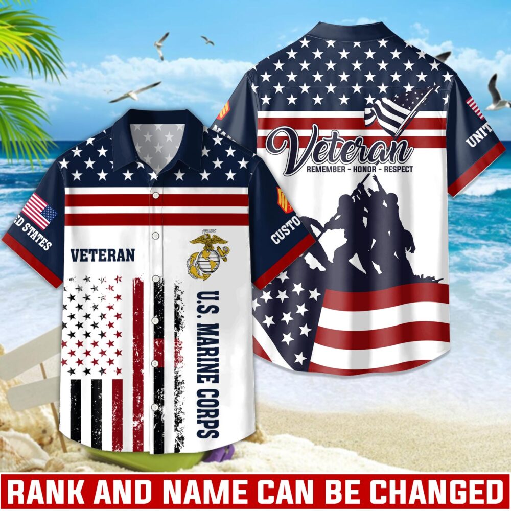 US Marine Corps, Remember - Honor - Respect - Hawaii Shirt