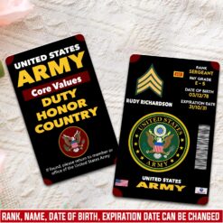 US Army, E 7 Army Master Specialist - Printed Metal Card