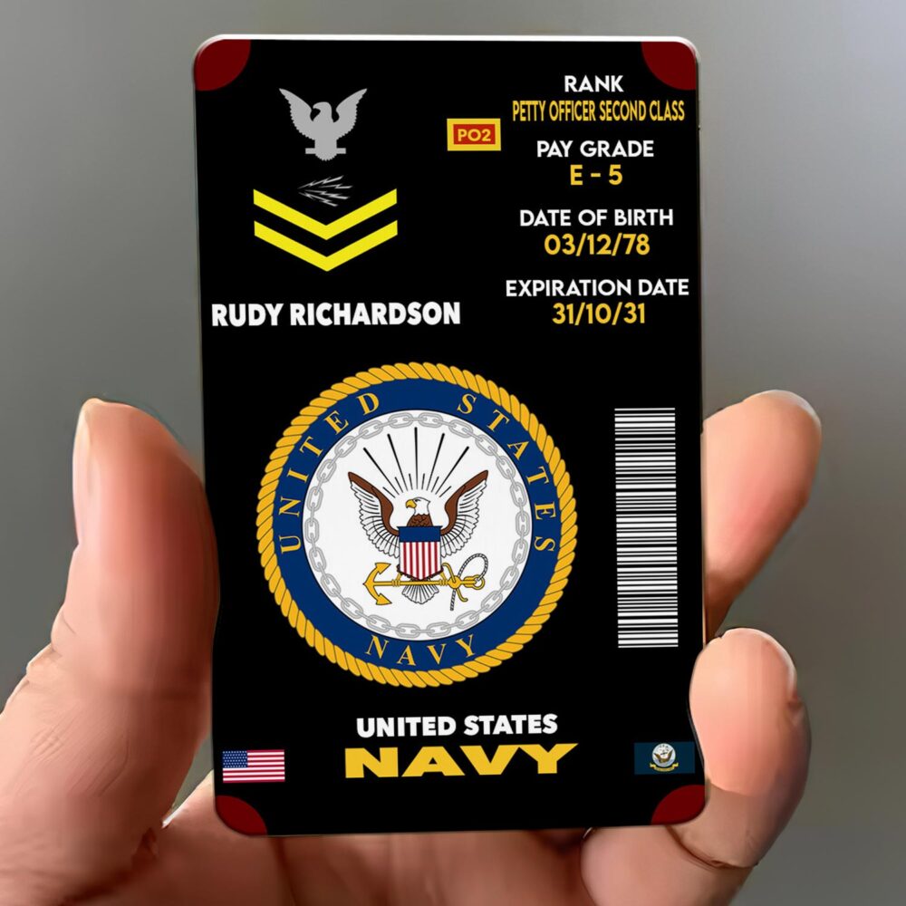 US Navy, E 9 Gold - Printed Metal Card - Image 3