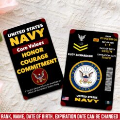 US Navy, E 9 Gold - Printed Metal Card