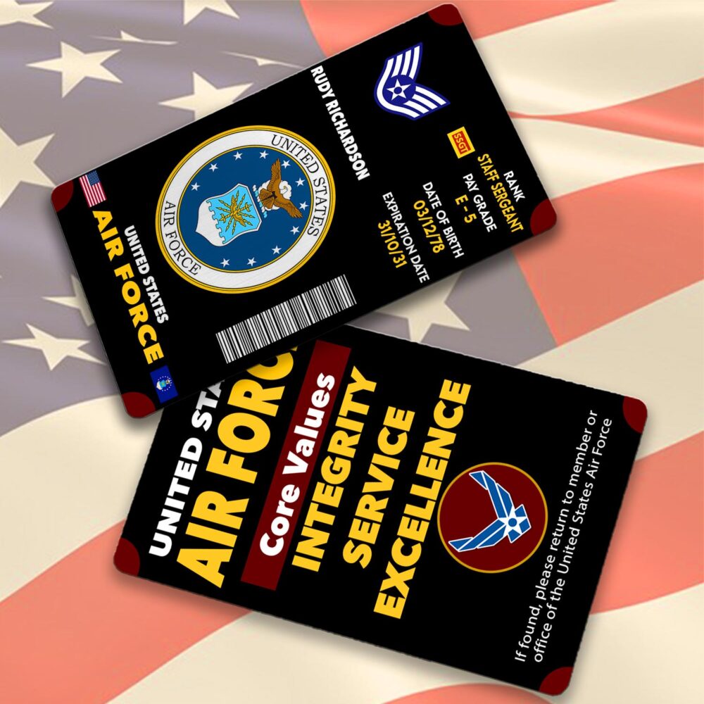 US Air Force , We Own The Sky - Printed Metal Card - Image 2