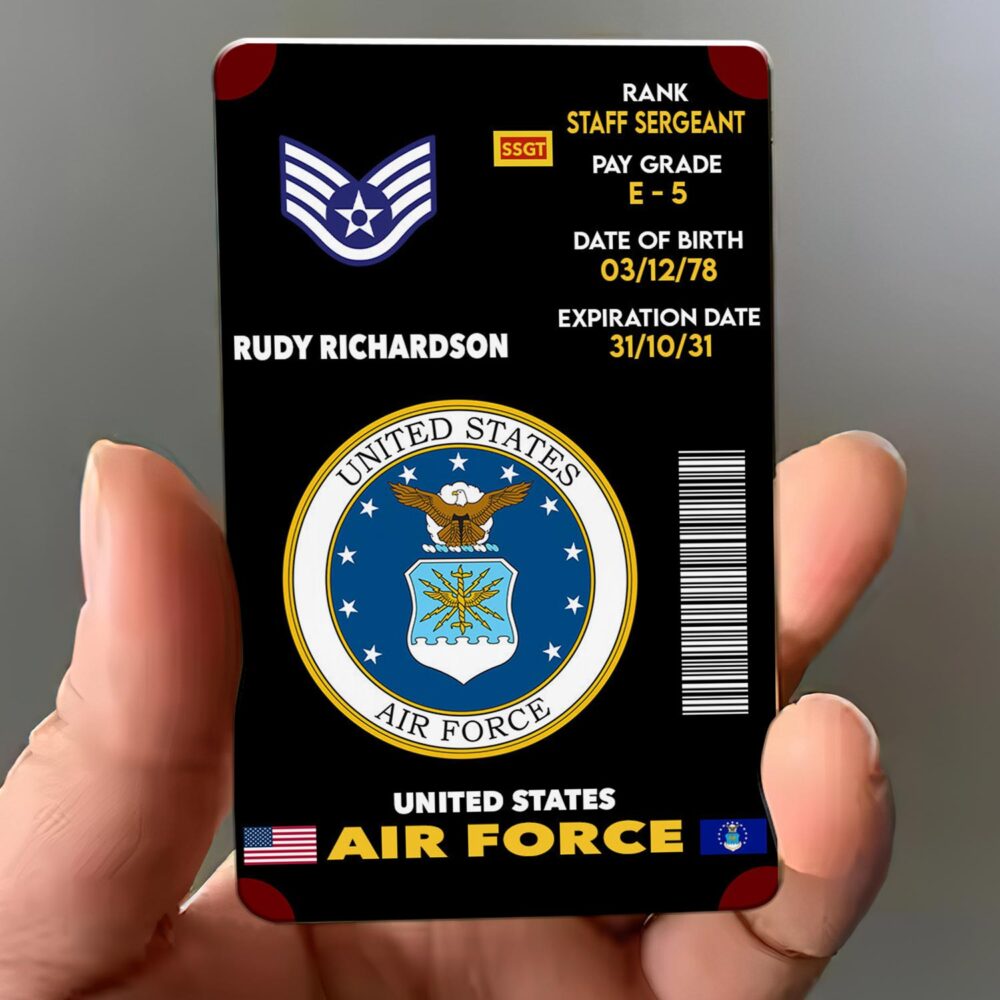 US Air Force , We Own The Sky - Printed Metal Card - Image 3