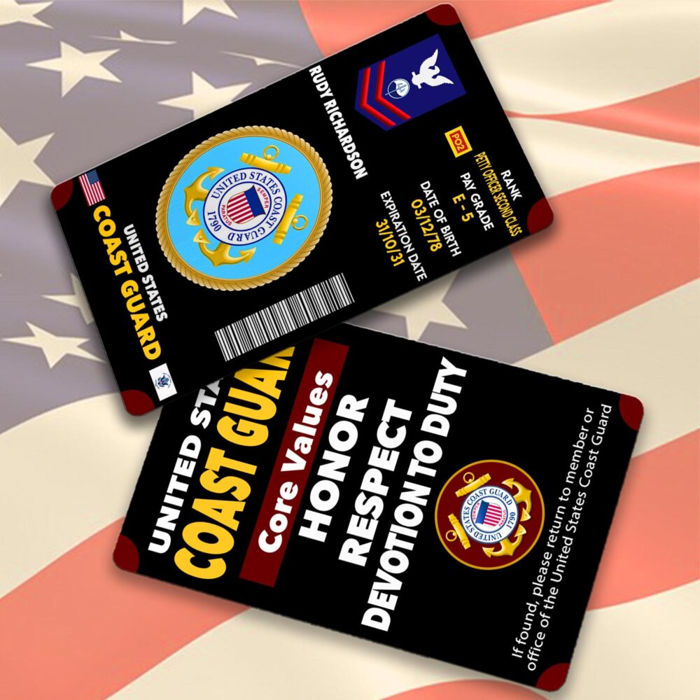 US Coast Guard, Semper Paratus - Printed Metal Card - Image 2