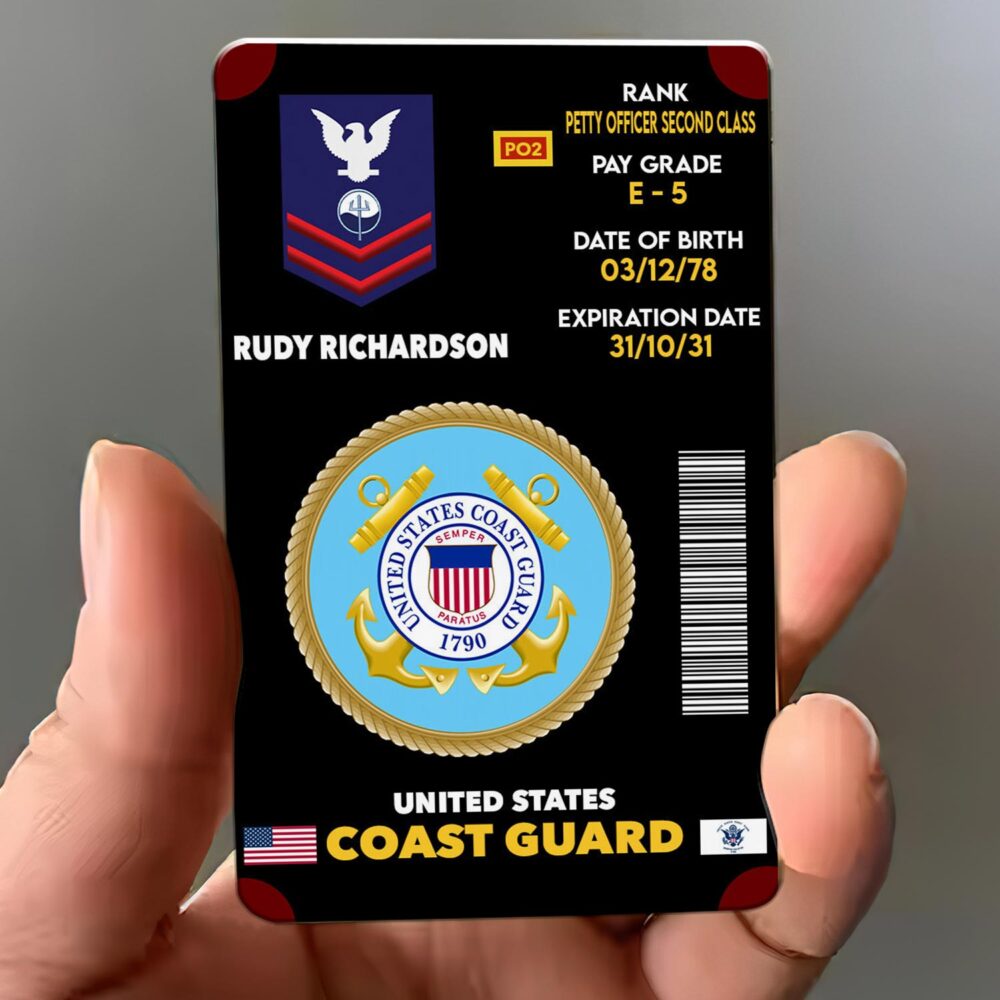 US Coast Guard, Semper Paratus - Printed Metal Card - Image 3