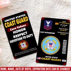 US Coast Guard, Semper Paratus - Printed Metal Card