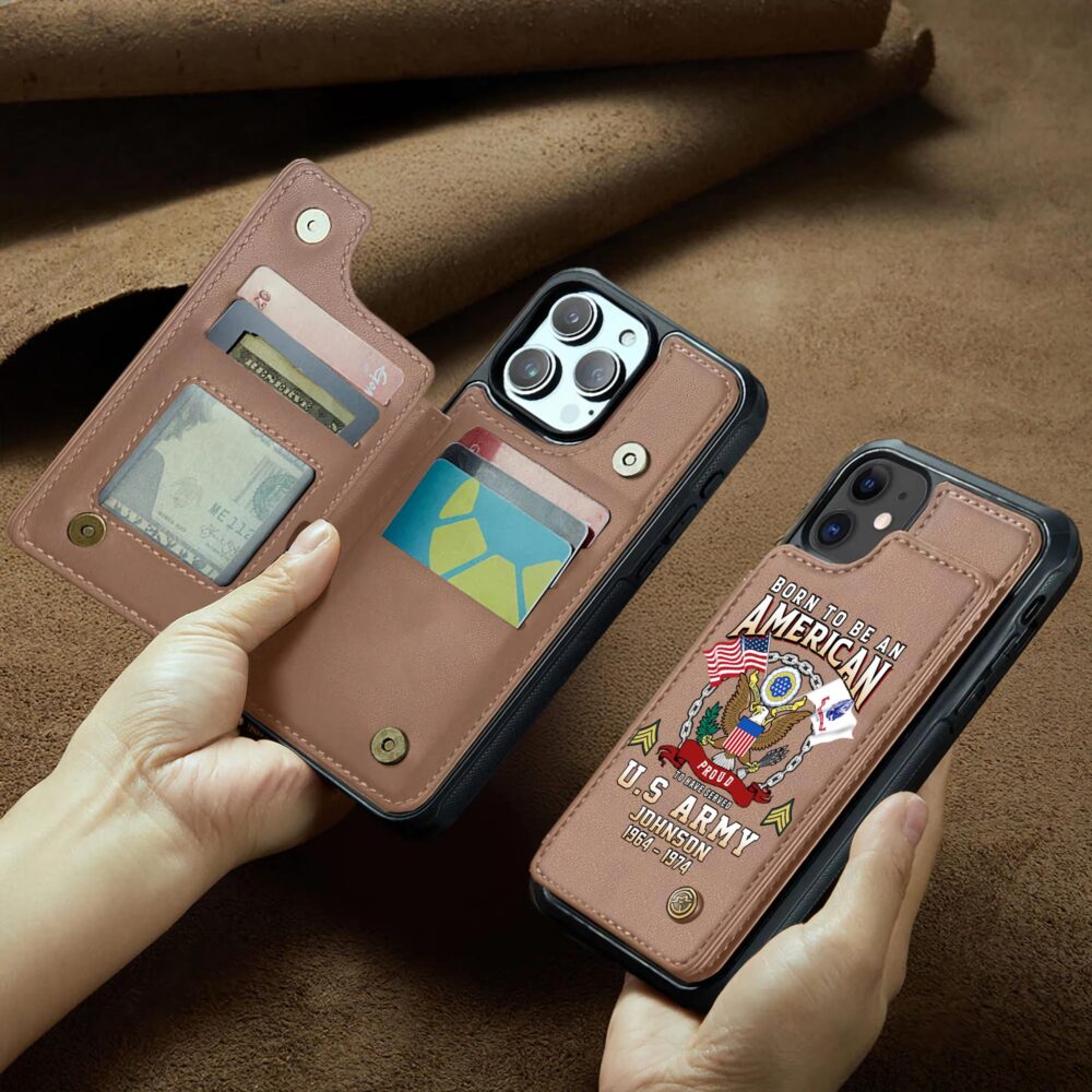US Army, Duty, Honor, Country - Leather Flip Phone Case - Image 2