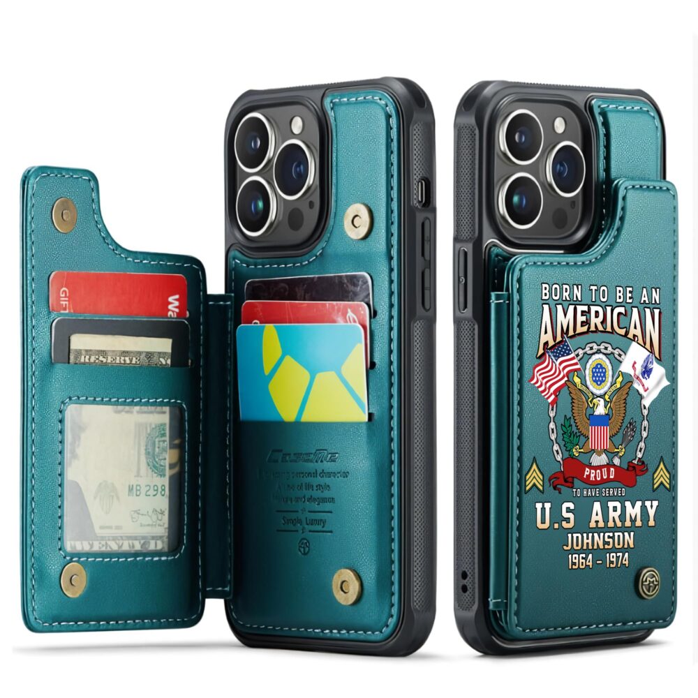 US Army, Duty, Honor, Country - Leather Flip Phone Case - Image 5
