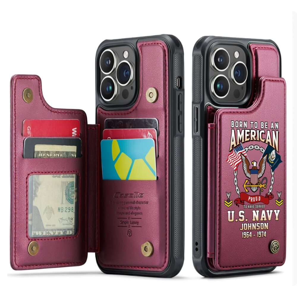 US Navy, Honoring All Who Served - Leather Flip Phone Case - Image 4