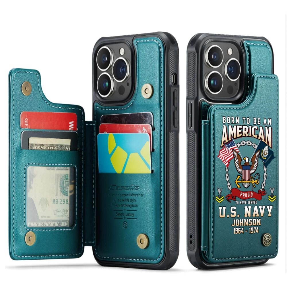 US Navy, Honoring All Who Served - Leather Flip Phone Case - Image 5
