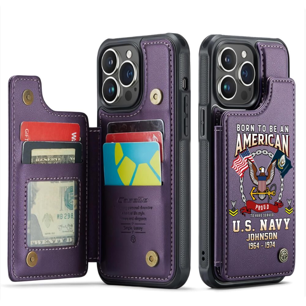 US Navy, Honoring All Who Served - Leather Flip Phone Case - Image 6