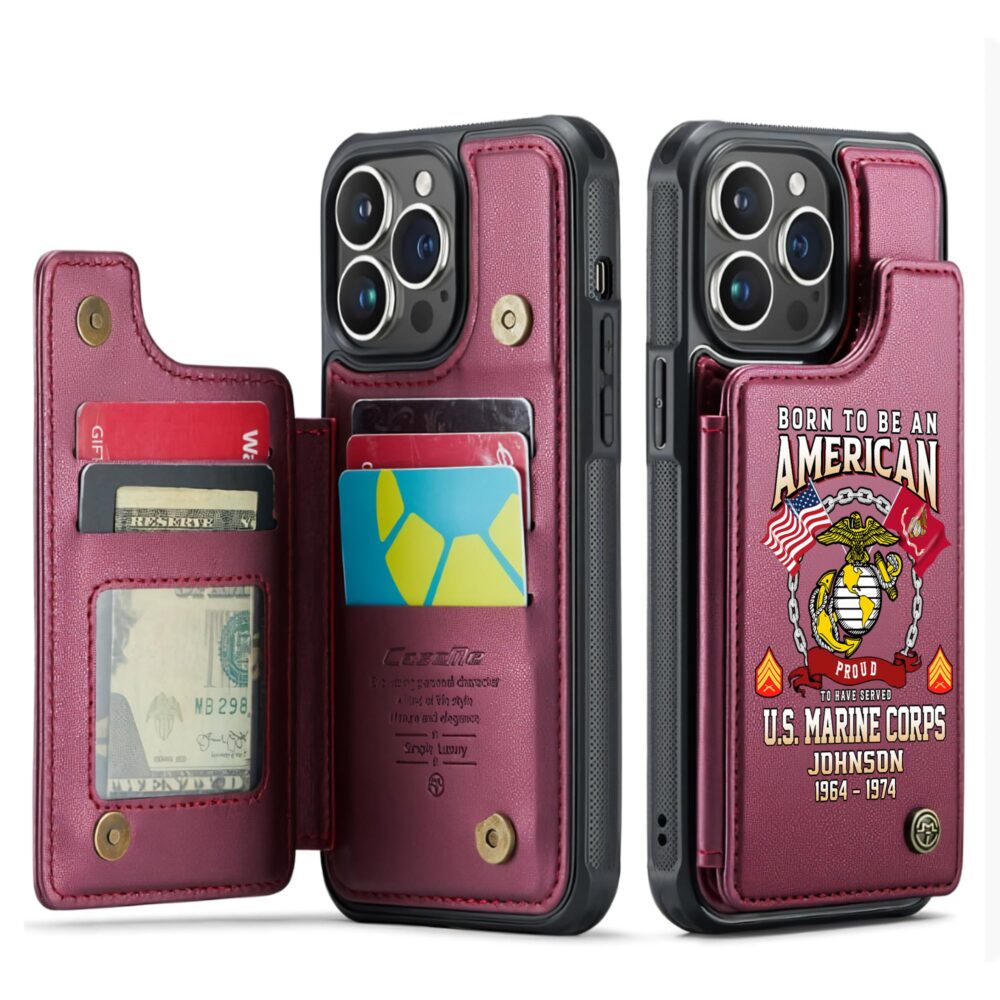 US Marine Corps, Always Remember, Never Forget - Leather Flip Phone Case - Image 4