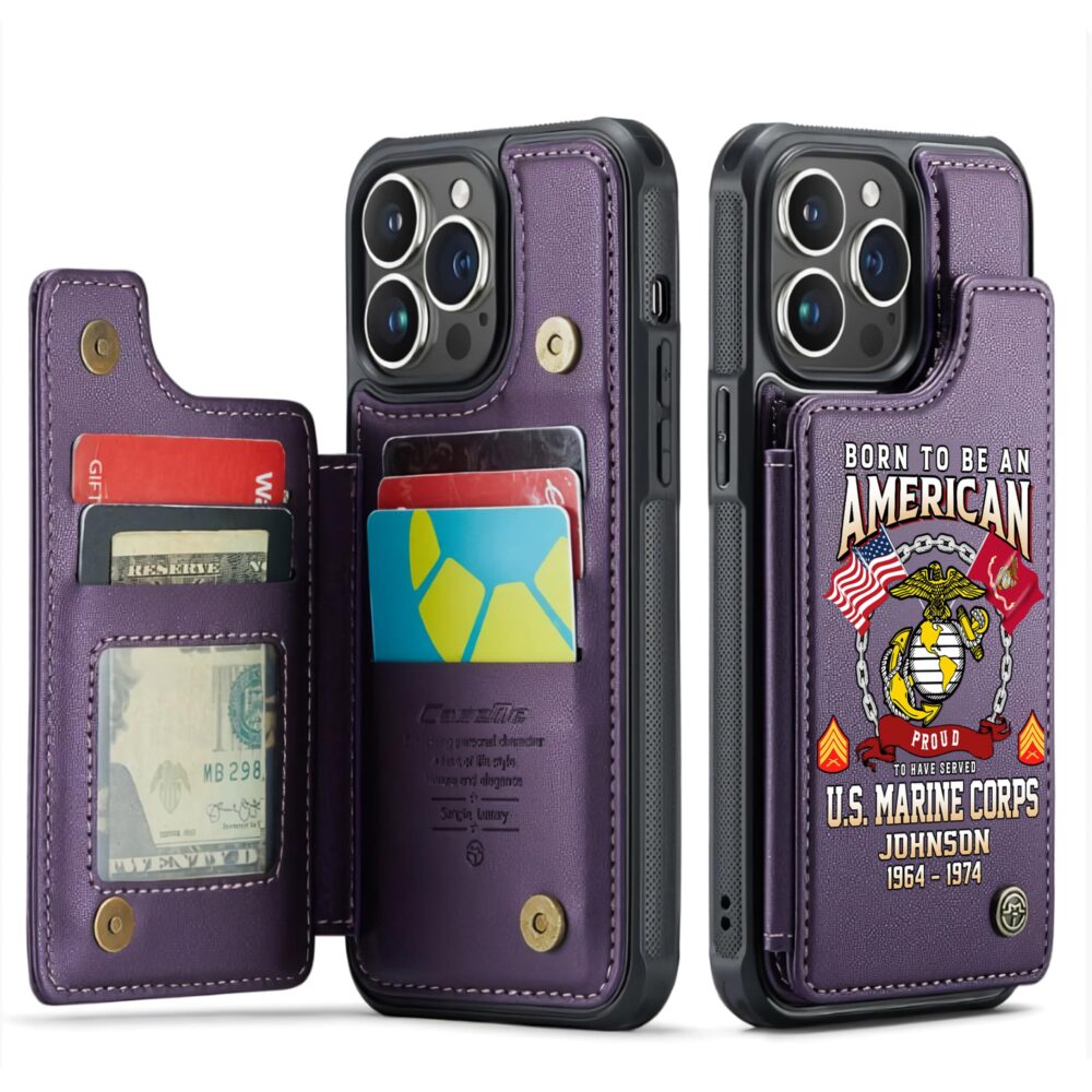 US Marine Corps, Always Remember, Never Forget - Leather Flip Phone Case - Image 6
