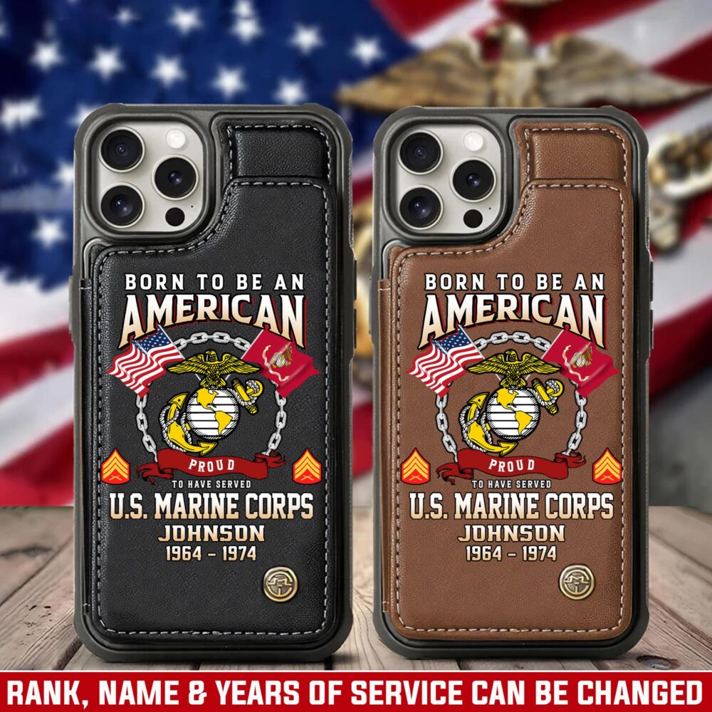 US Marine Corps, Always Remember, Never Forget - Leather Flip Phone Case