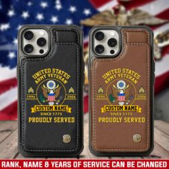 US Army, O 6 Army Colonel - Leather Flip Phone Case