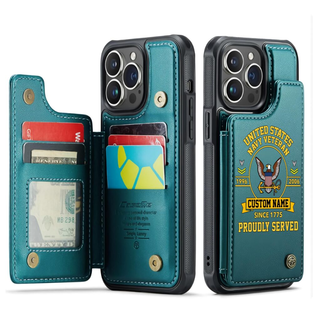US Navy, E 2 White - Leather Flip Phone Case - Image 5