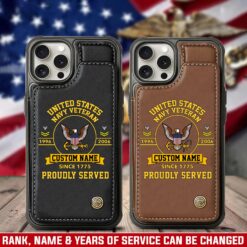 US Navy, E 2 White - Leather Flip Phone Case