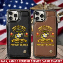 US Marine Corps, W 4 Marines Chief Warrant Officer 4 - Leather Flip Phone Case