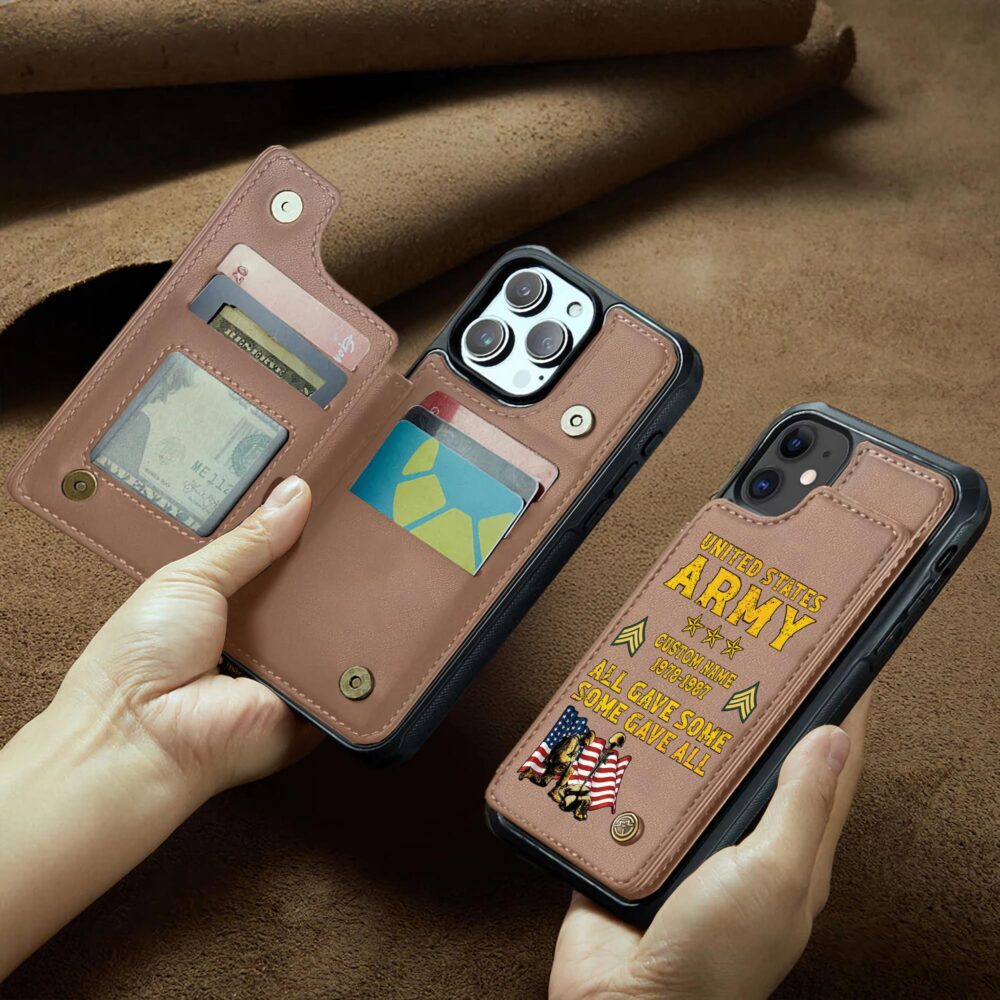 US Army, O 6 Army Colonel - Leather Flip Phone Case - Image 2