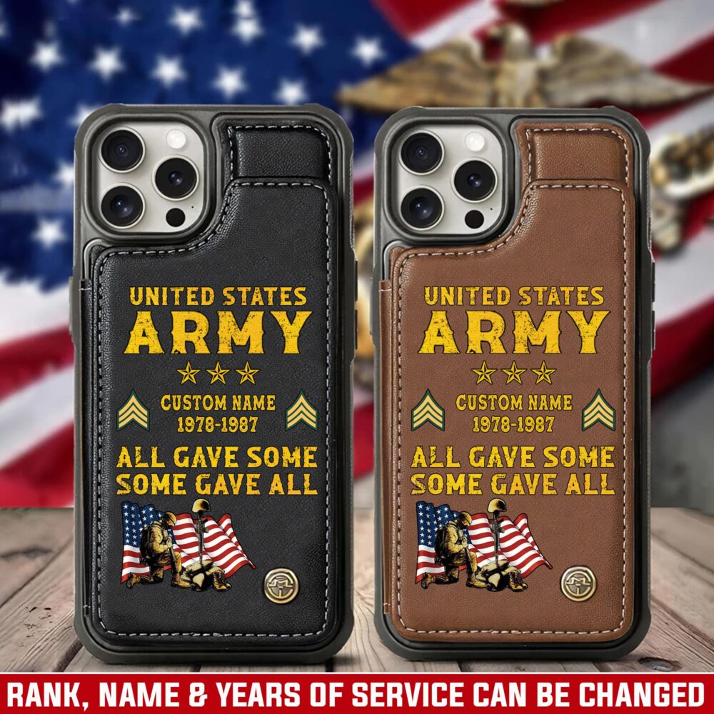 US Army, O 6 Army Colonel - Leather Flip Phone Case