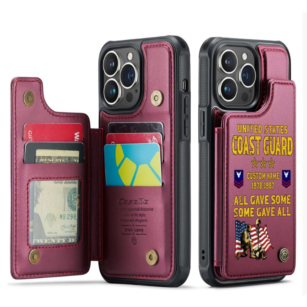 US Coast Guard, E 5 Red - Leather Flip Phone Case - Image 4