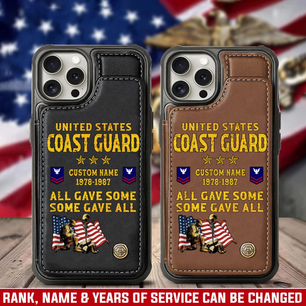 US Coast Guard, E 5 Red - Leather Flip Phone Case