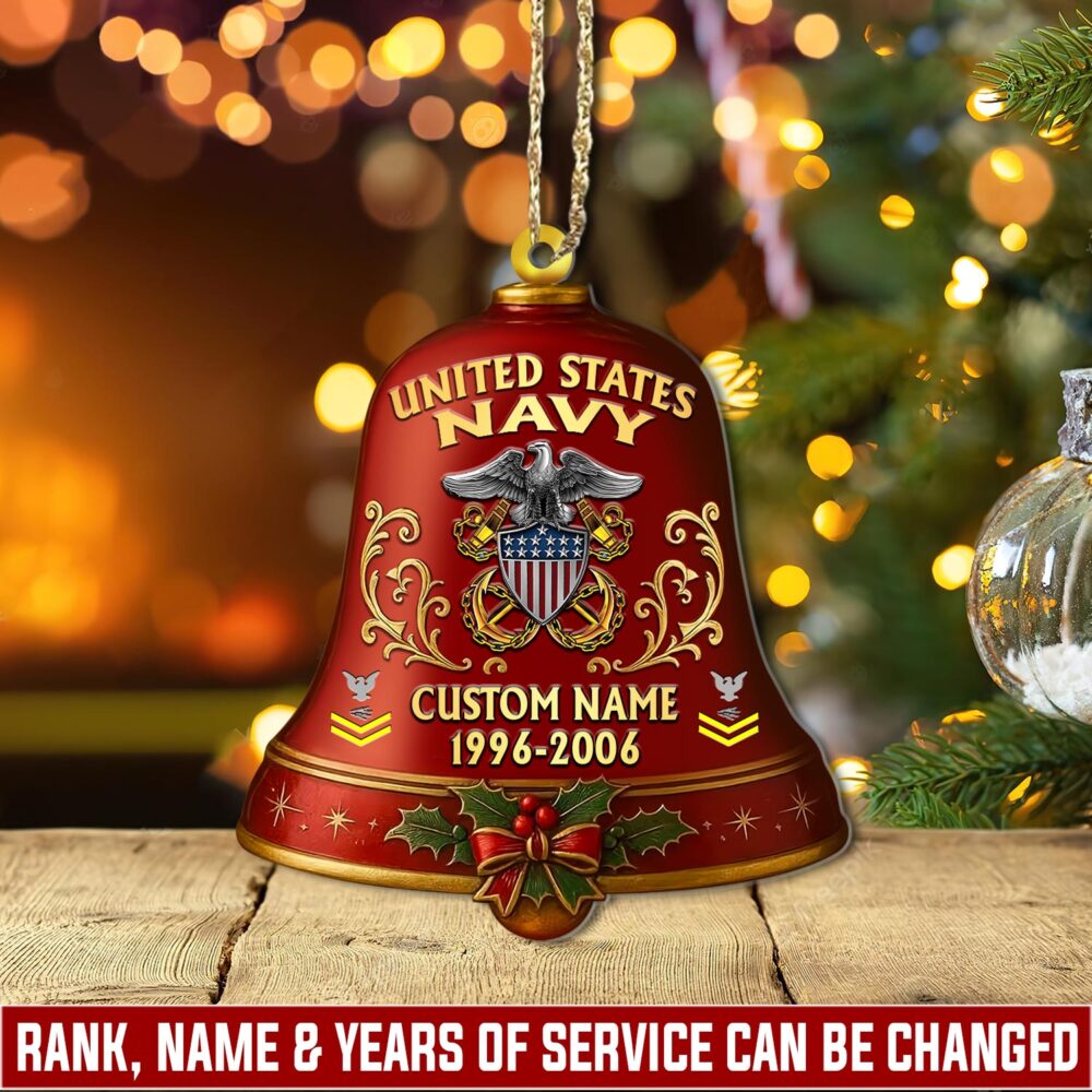 US Navy, Honor - Courage - Commitment - Wooden Ornament Pack 6