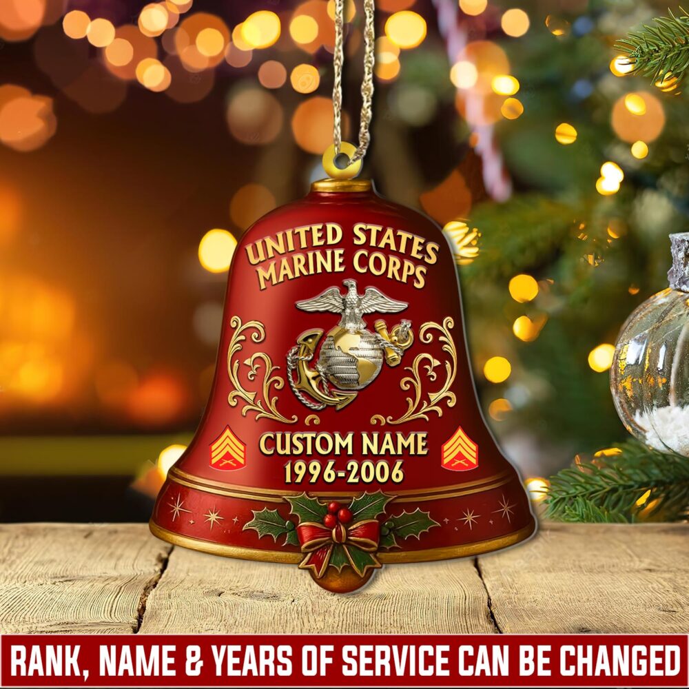 US Marine Corps, E 7 Marines Gunnery Sergeant - Wooden Ornament Pack 6