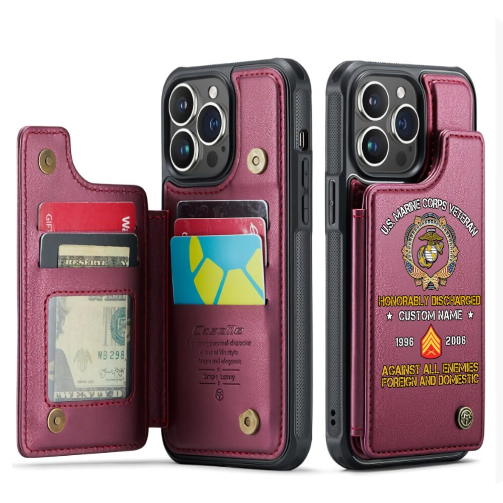US Marine Corps, W 3 Marines Chief Warrant Officer 3 - Leather Flip Phone Case - Image 4