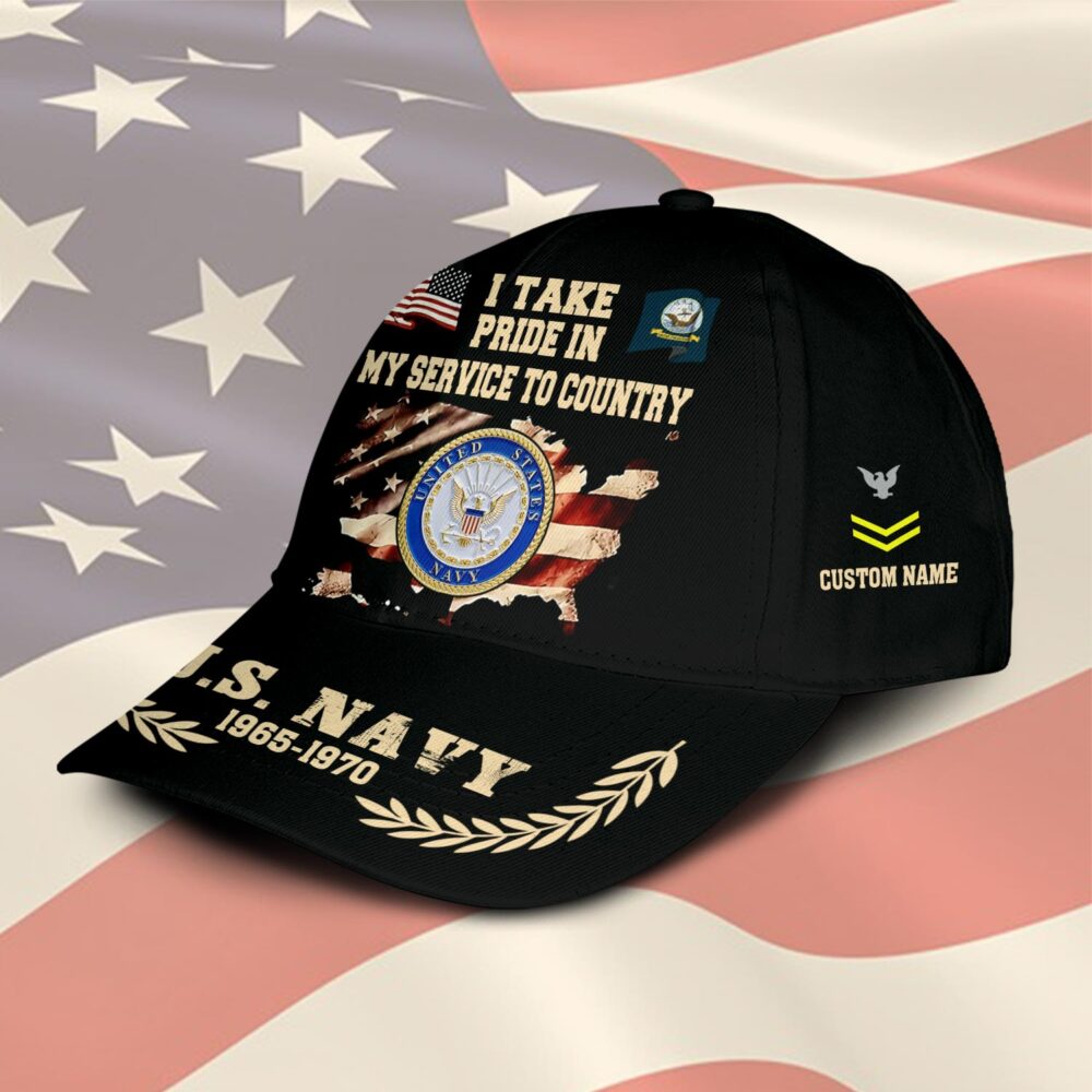 US Navy, Proud Veteran - Classic Cap - Image 2