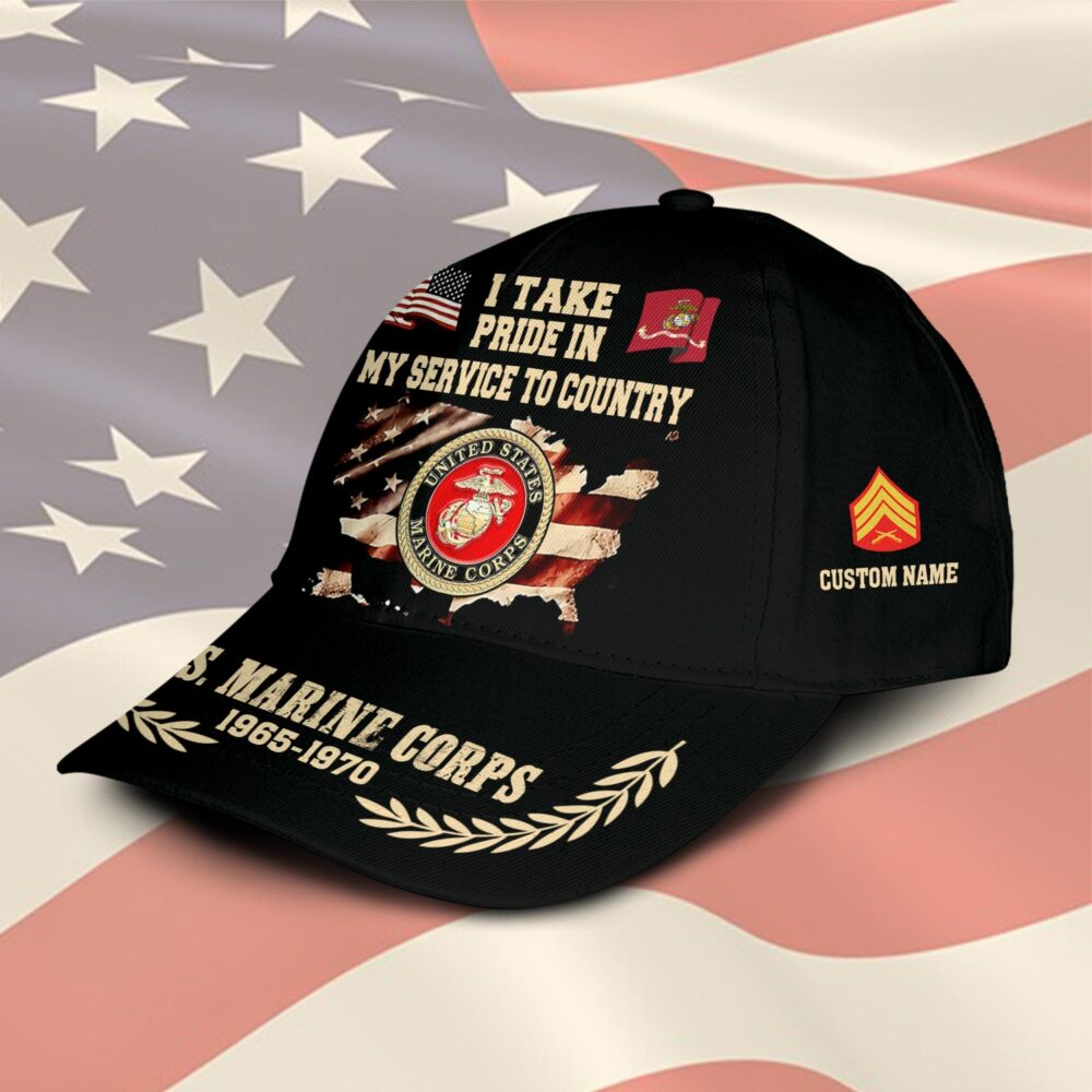 US Marine Corps, Proud Veteran - Classic Cap - Image 2