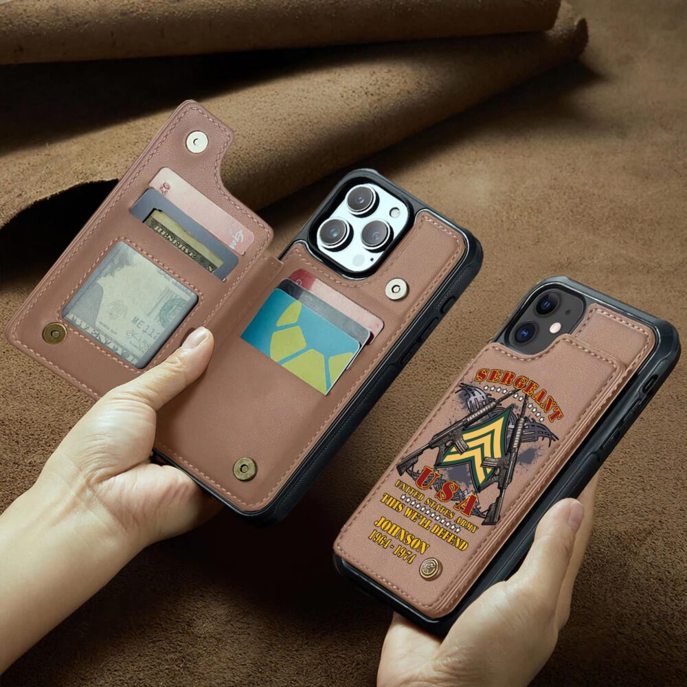 US Army, Proud To Have Served - Leather Flip Phone Case - Image 2