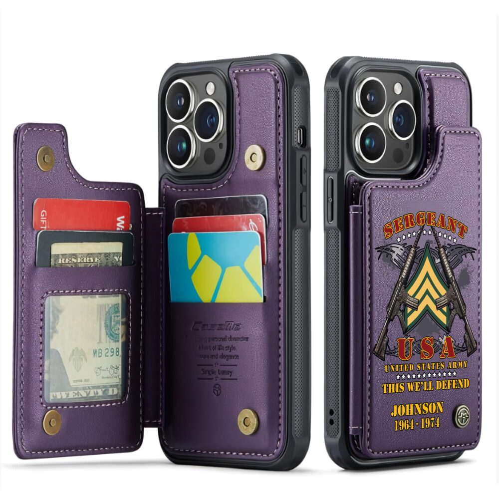US Army, Proud To Have Served - Leather Flip Phone Case - Image 6