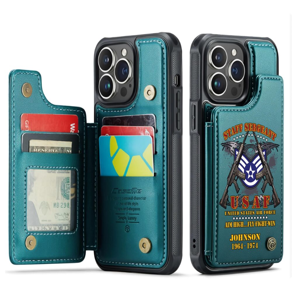 US Air Force , E 9 Air Force Command Chief Master Sergeant - Leather Flip Phone Case - Image 5