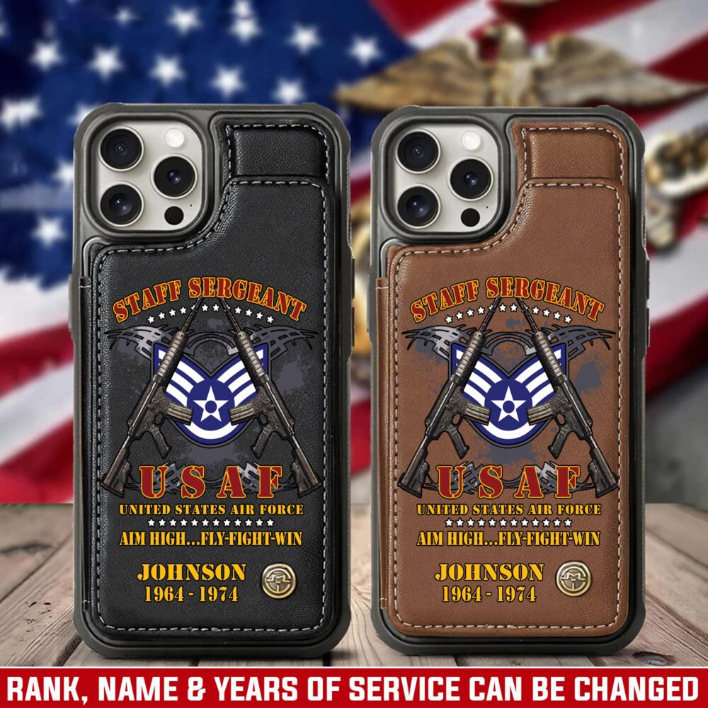 US Air Force , E 9 Air Force Command Chief Master Sergeant - Leather Flip Phone Case