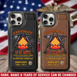 US Marine Corps, No One Fights Alone - Leather Flip Phone Case